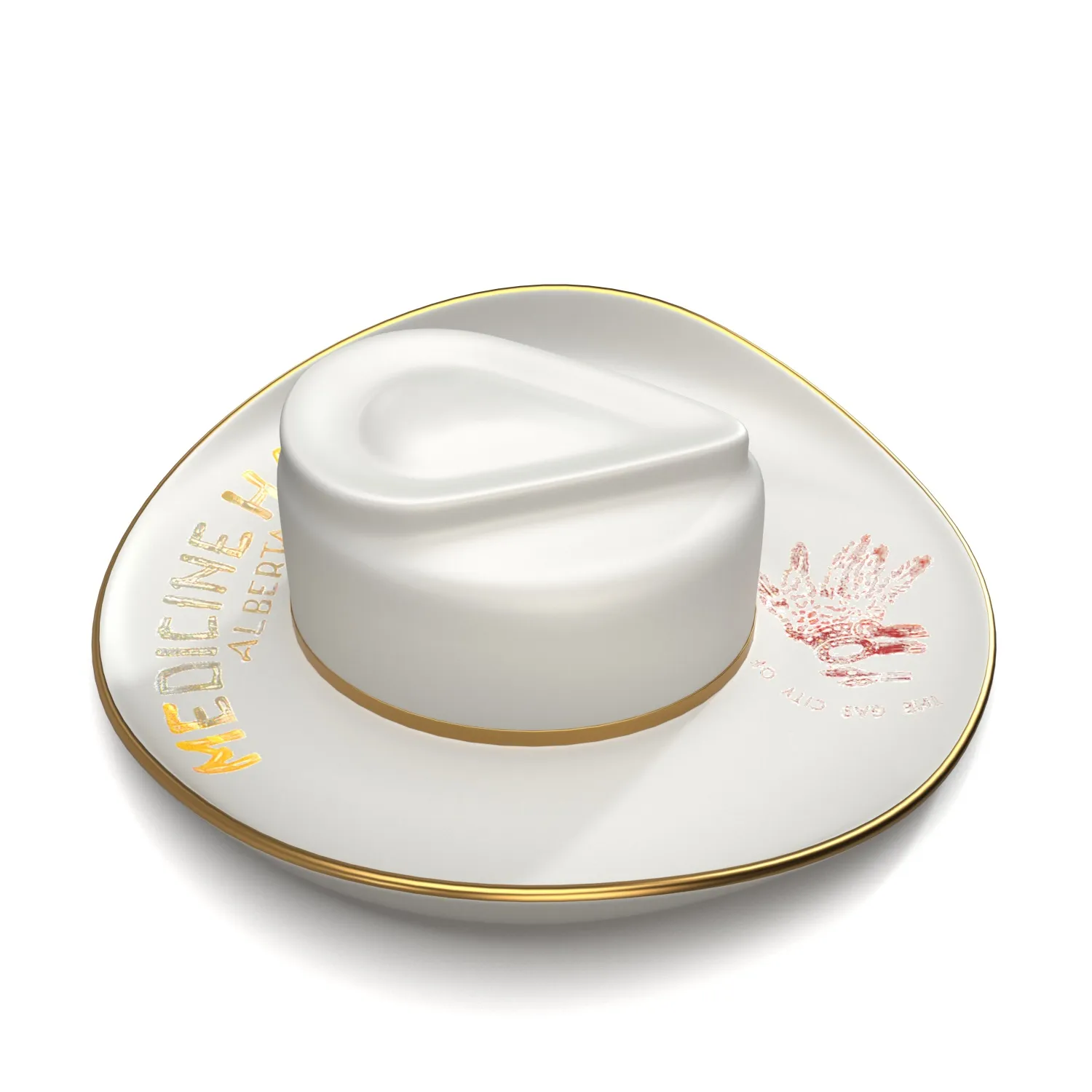 Hat 22 K Gold Western Ranching Decor 2 3D Model_04